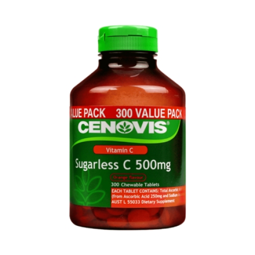 圣诺 无糖型 维生素C片 天然维生素C咀嚼片 含片 Cenovis Vitamin C 500mg Sugarless 300 Tablets