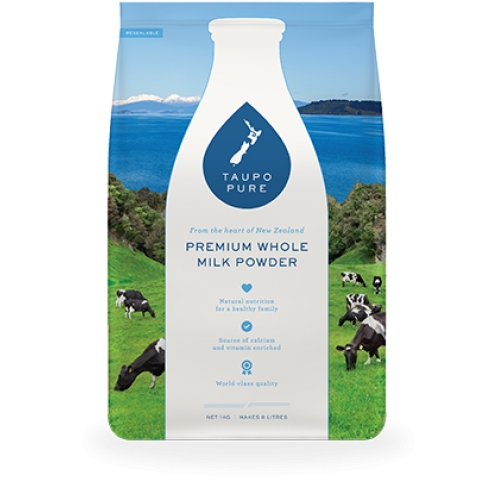 【3袋包邮】特贝优 （全脂） AD高钙奶粉 1kg Taupo Pure Premium Whole...
