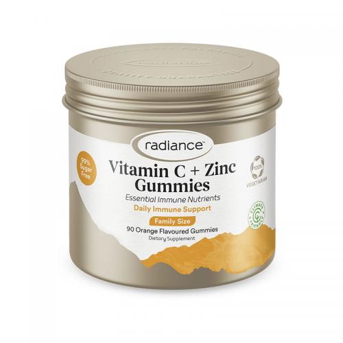 Radiance 2岁以上儿童及成人 免疫力 无糖 维生素C+锌 软糖 Adult Vitamin C + Zinc Gummies 90粒