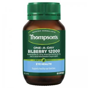 Thompson's 汤普森 蓝莓越橘护眼精华胶囊 Thompson's One-a-Day Bilberry 12000 60粒