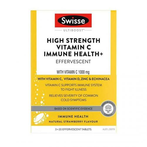 Swisse 斯维诗 高浓度 4合1 免疫配方 维生素C 维他命C泡腾片｜升級版｜60粒 维C / VC Ultiboost High Strength Vitamin C Immune Health+ Effervescent with 