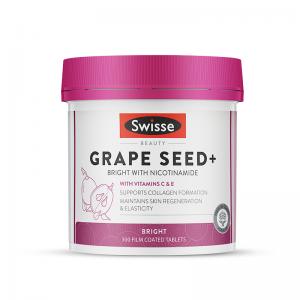 Swisse 斯维诗 葡萄籽 + 烟酰胺 50mg 300粒  Swisse Beauty Grape Seed+ Bright With Nicotinamide 300Tablets