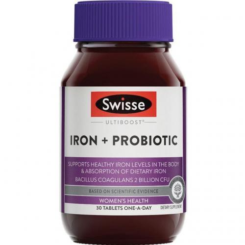 Swisse 斯维诗 铁+益生菌红润瓶 30粒 Swisse Ultiboost Iron + Pr...