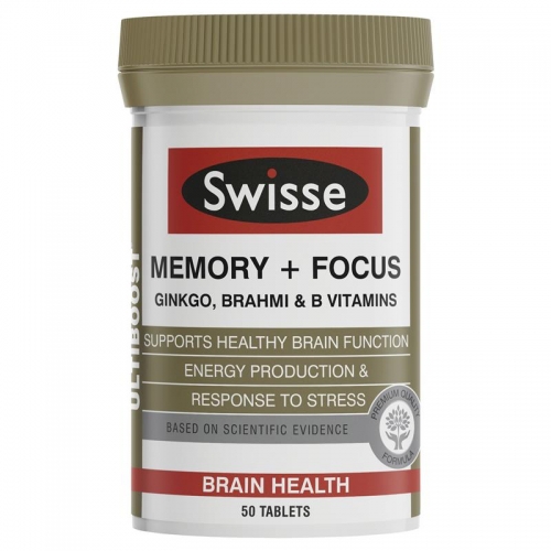 Swisse 斯维诗 增强记忆力和提高集中力片 50粒 Swisse Memory Focus 50...
