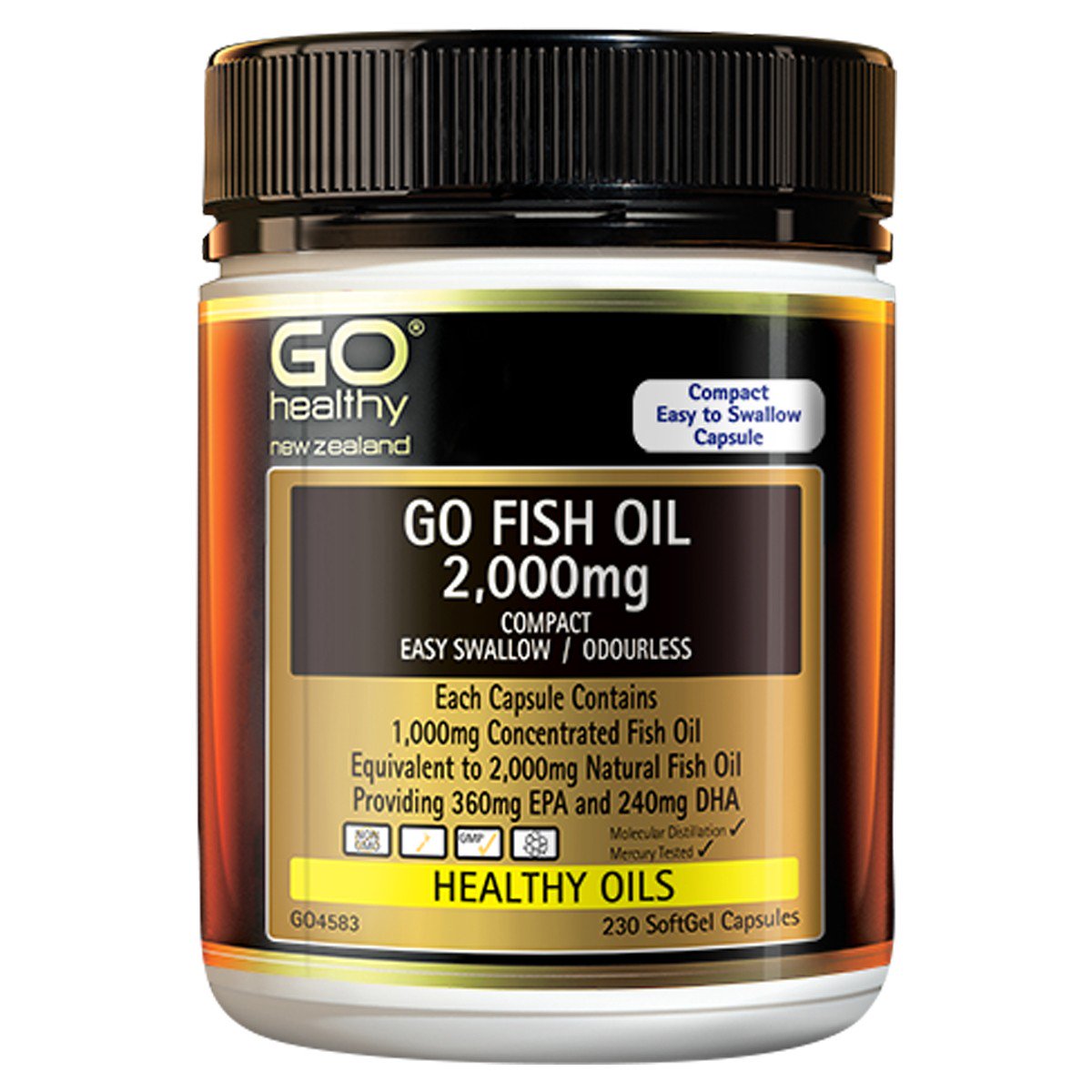 高之源 鱼油 2000毫克 230粒 GO Healthy GO Fish Oil 2000mg Compact 230 Capsules