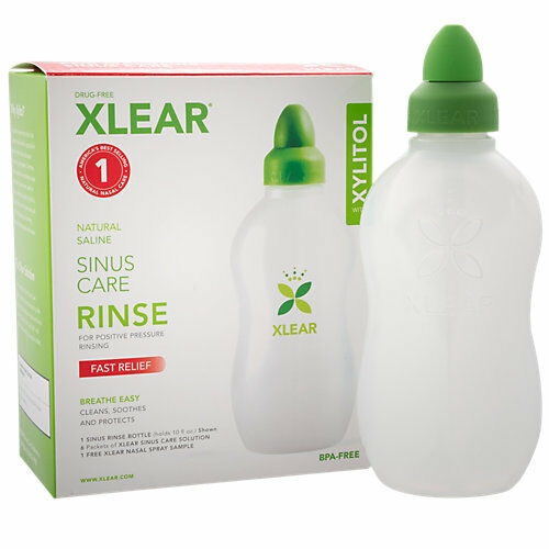 可俐尔 木糖醇 鼻腔护理冲洗液-冲洗瓶&洗鼻盐6包 Xlear Natural Sinus Rins...