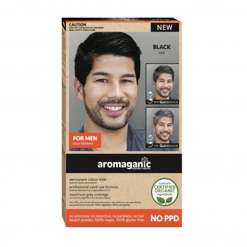 (黑色 ) 男士 染发膏 天然有机草本染发膏染发剂 安全无毒 不含PPD  Aromaganic f...
