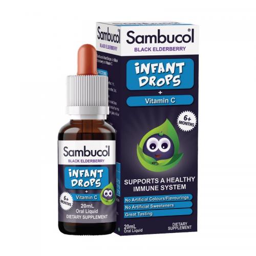 Sambucol 小黑果 婴幼儿免疫力口服液 Infant Drops + Vitamin C Ba...