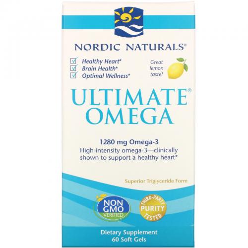【60粒】Nordic Naturals 挪威小鱼 终极Omega 成人 深海鱼油软胶囊 柠檬味 U...