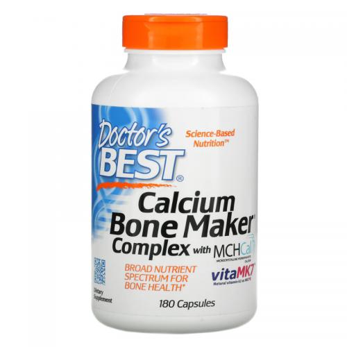 多特倍斯 高吸收复合钙 Doctor's Best Calcium Bone Maker Complex With MCH-Cal™ and VitaMK7 180 Capsules