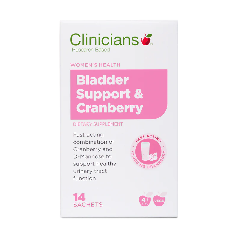 Clinicians 科立纯 甘露糖&蔓越莓冲剂  蔓越莓粉 Bladder Support & Cranberry 2G Sachet 14 Sachets