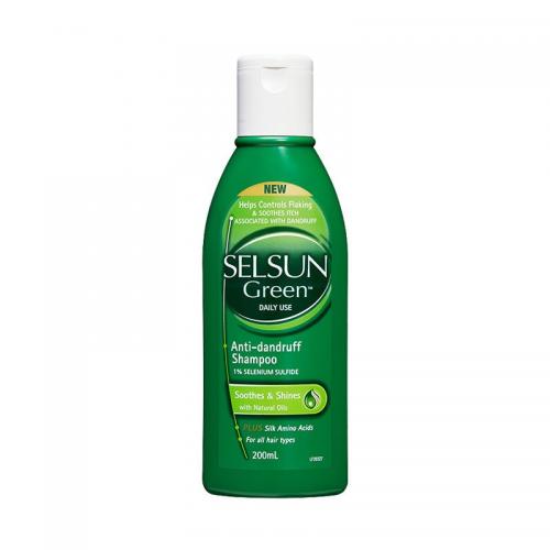 Selsun 绿色 氨基酸 强效去屑 止痒控油 头皮藓 无硅油 洗发水 200ml