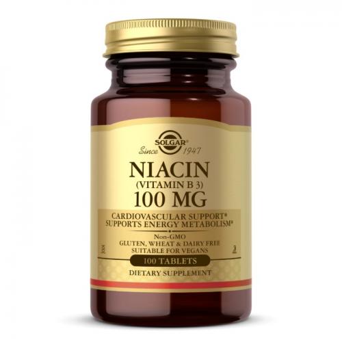 Solgar 烟酰胺 维生素B3 Niacin Vitamin B3 100mg 100 Table...