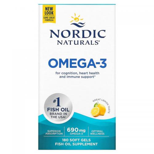 Nordic Naturals 挪威小鱼 纯净深海 鱼油 Fish Oil Omega-3 690m...
